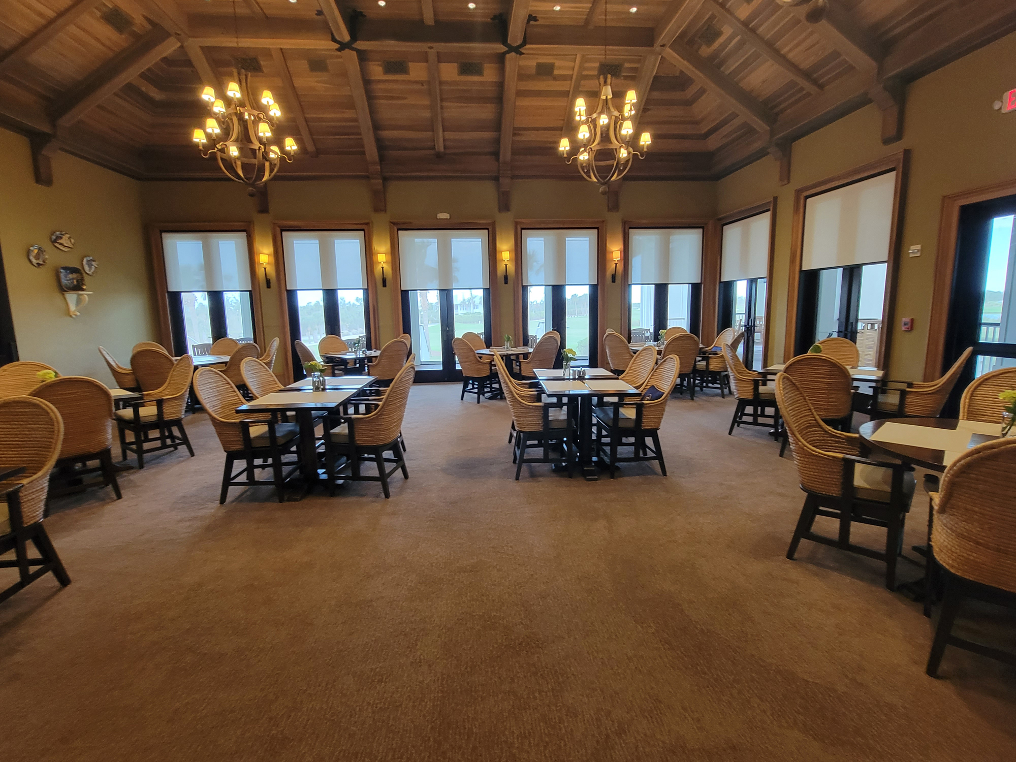Motorized interior shades on large windows