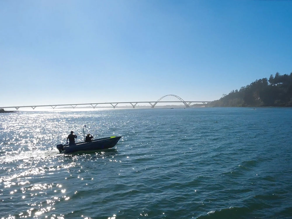 Boat on water silhouette