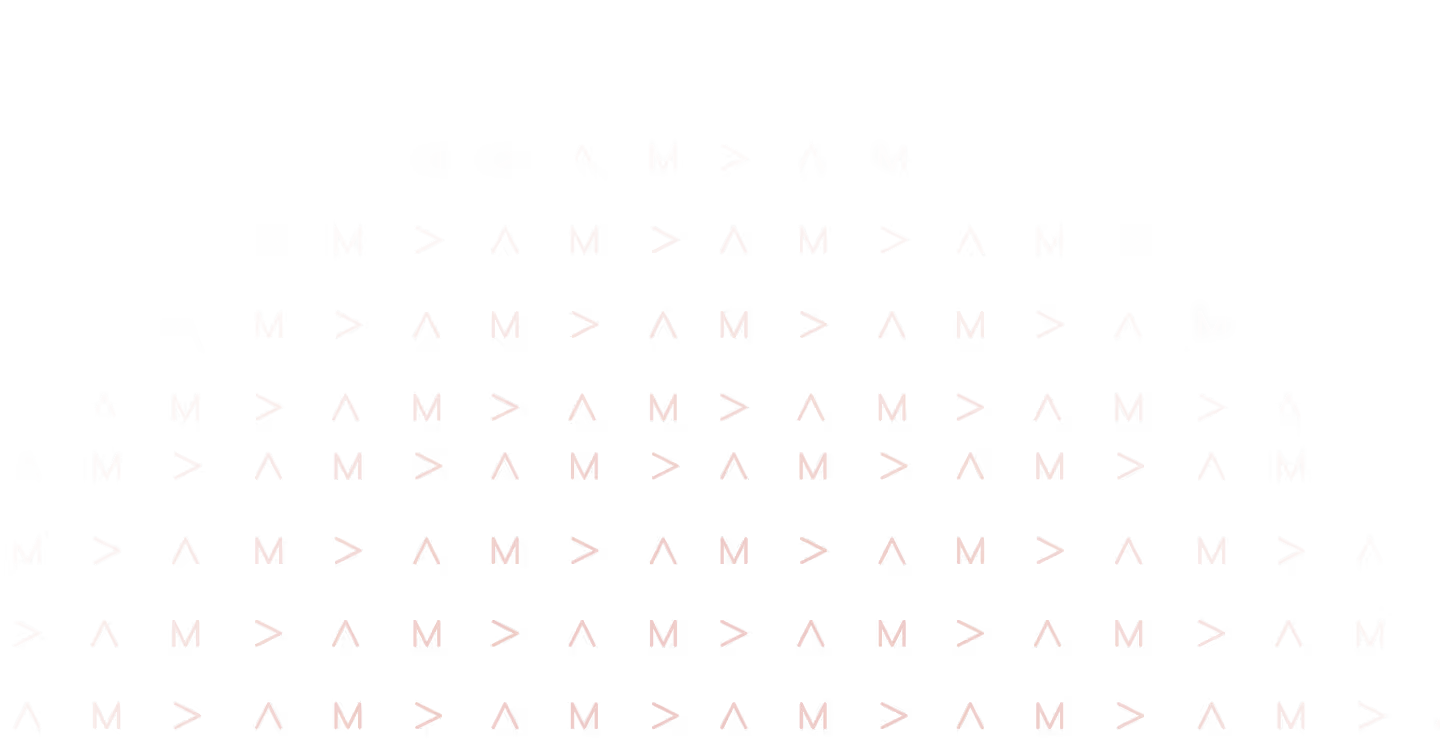 Red arrows and letter M arranged repeatedly in a circular pattern on a black background.