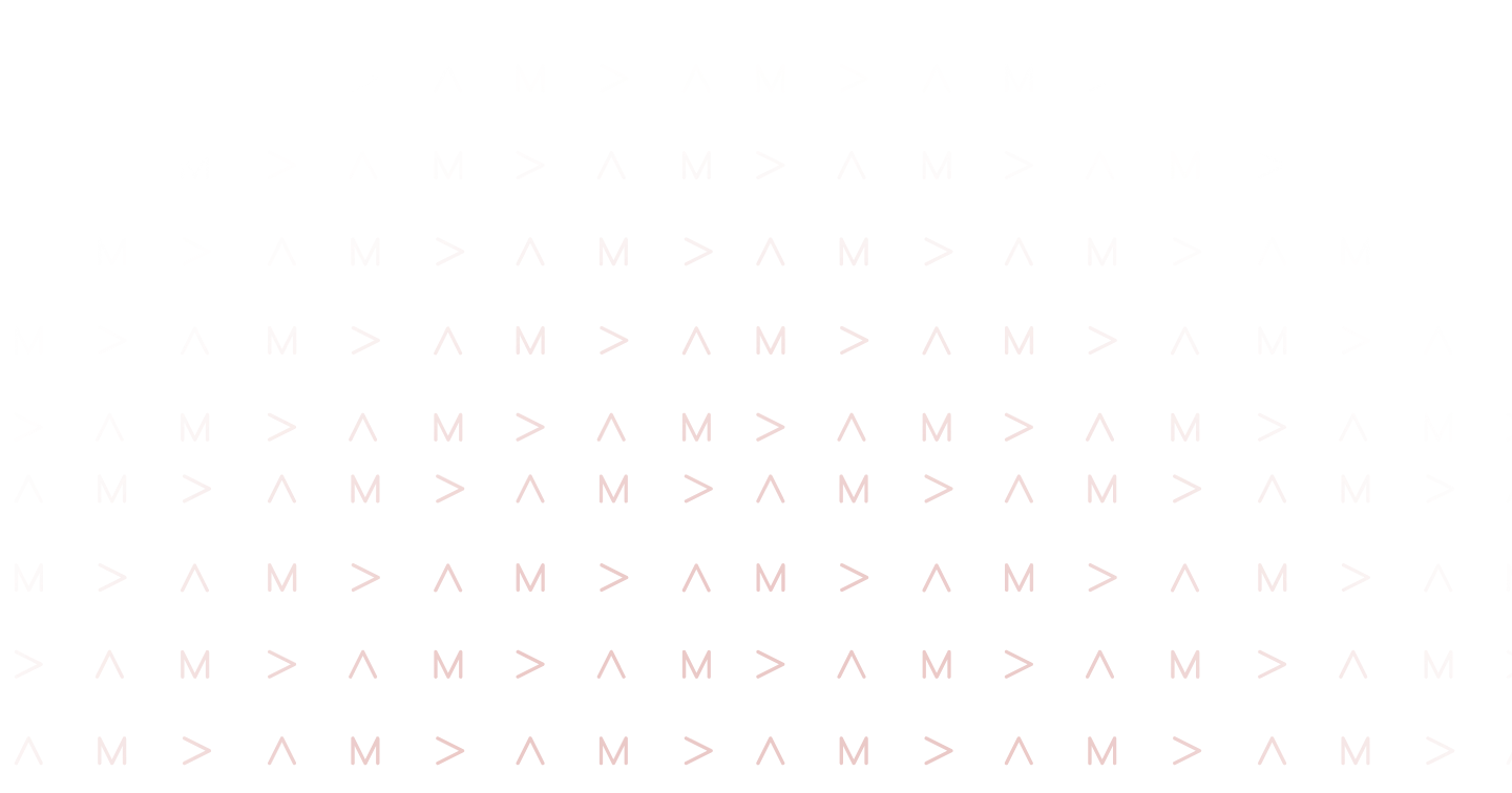 Red arrows and letter M arranged repeatedly in a circular pattern on a black background.