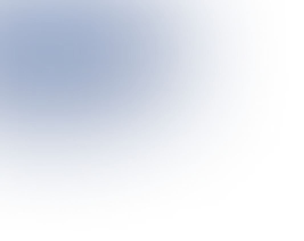 Blue gradient ellipse with smooth fading edges on a white background.