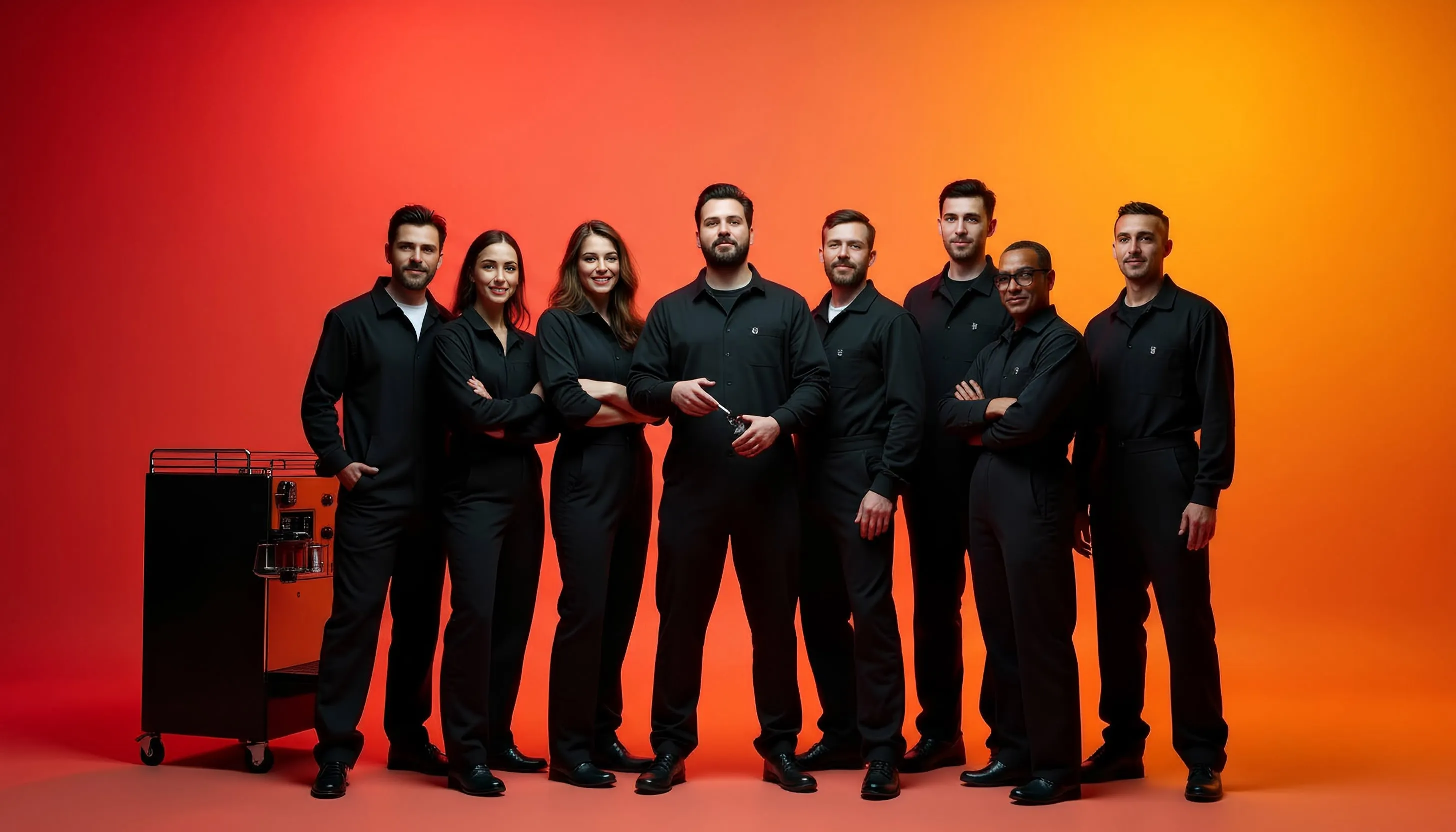 Coffee machine service team