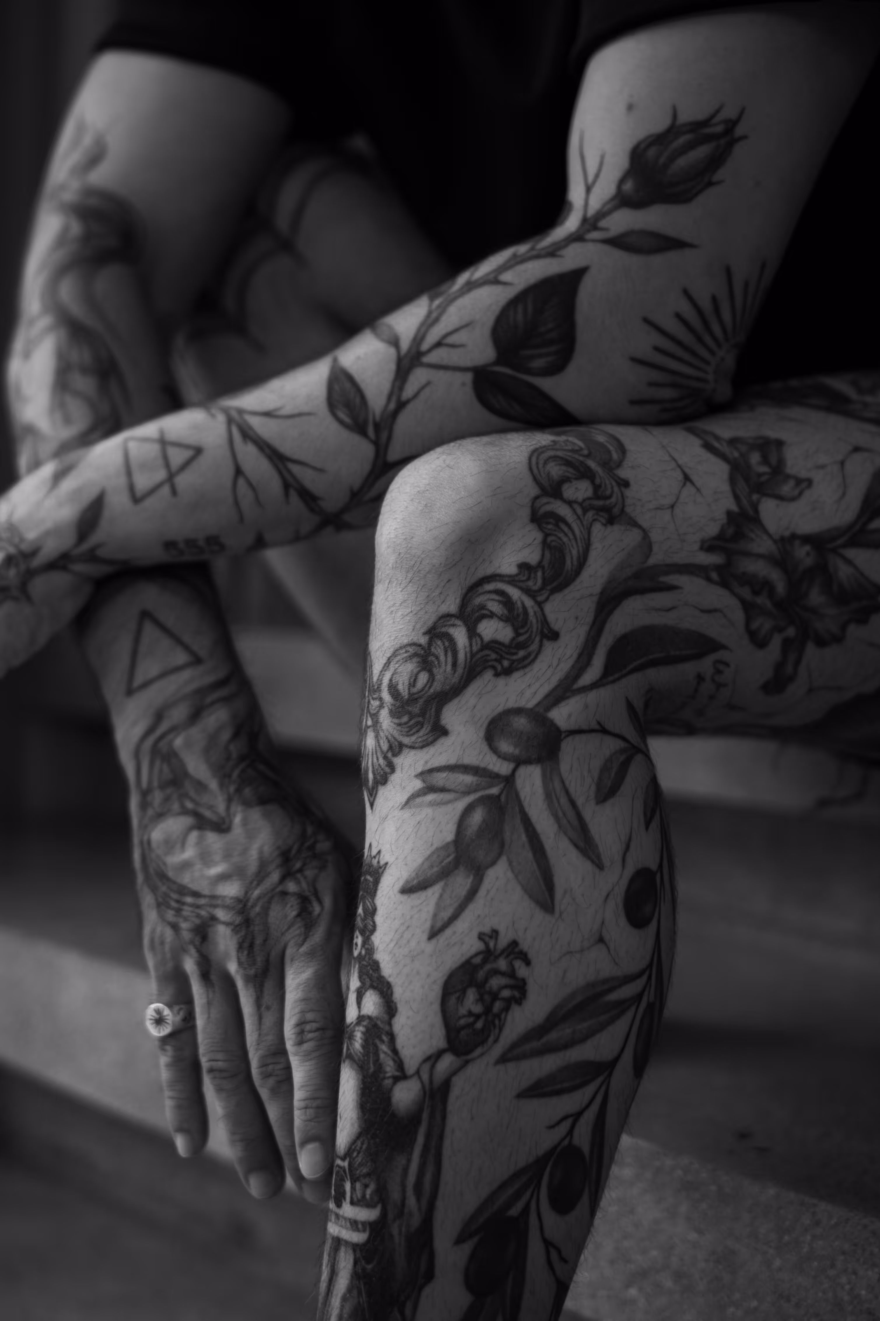 tattoo on the left side of left leg