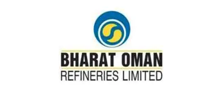 Bharat Oman Refineries Limited logo with a blue circular emblem above the company name.