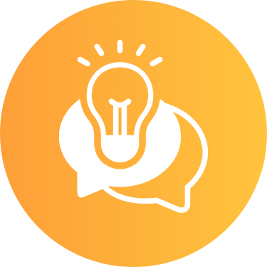 Icon of speech bubbles symbolizing personalized wellbeing consulting for leaders and teams.