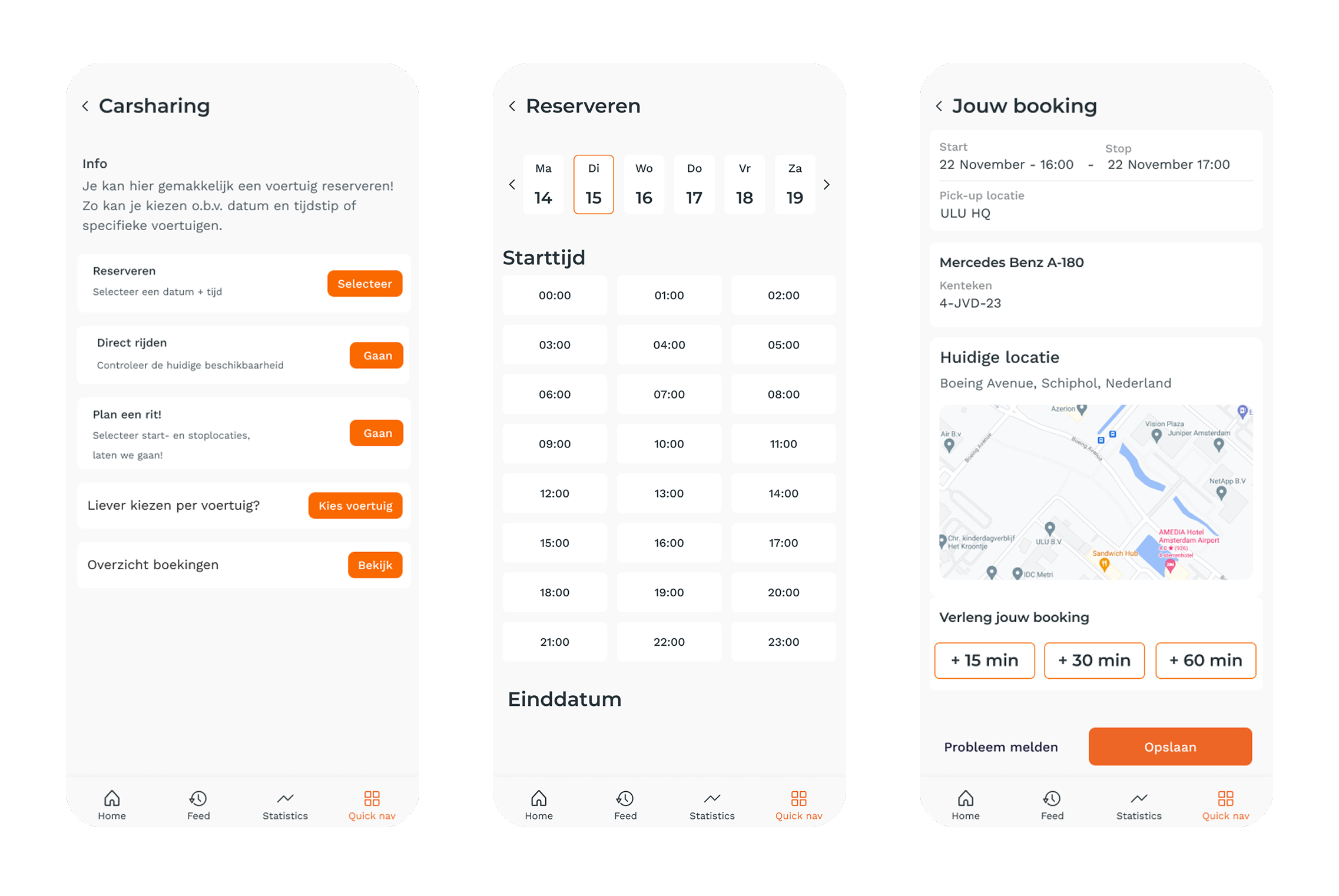 Cartracker Carsharing app for booking pool cars