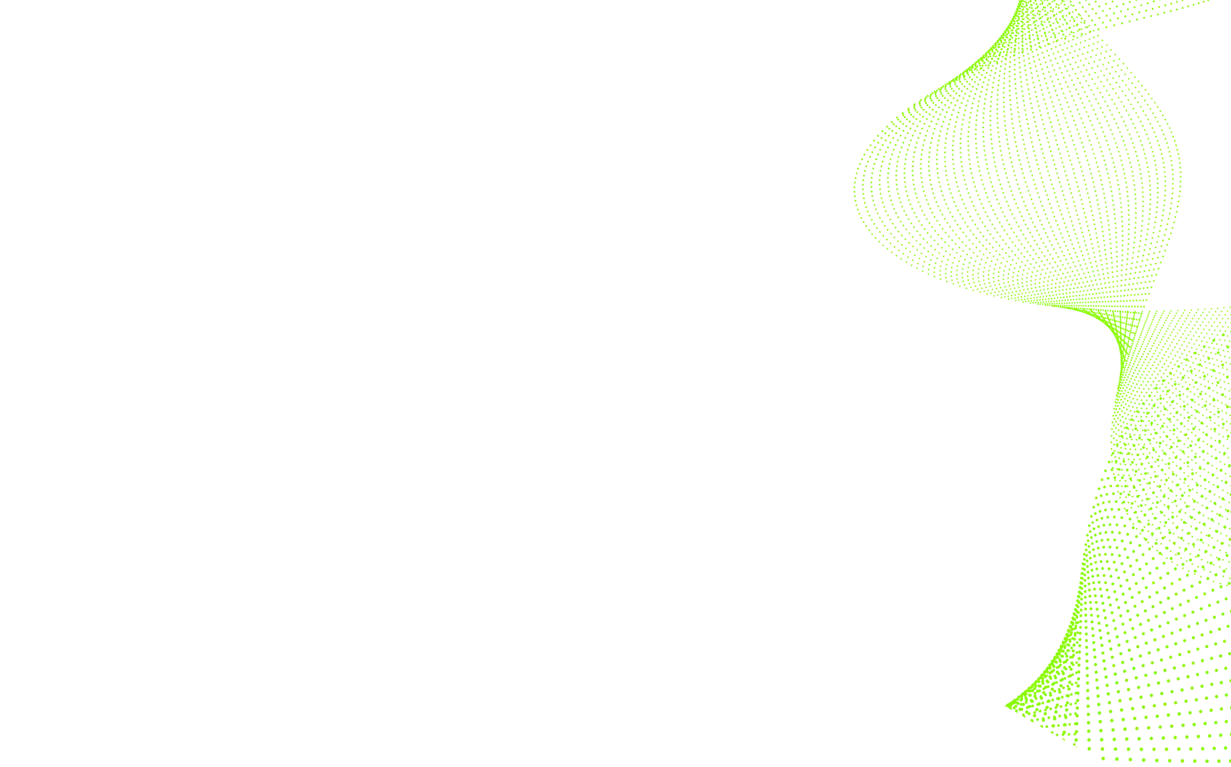 Abstract green wave-line pattern decoration on a white background.