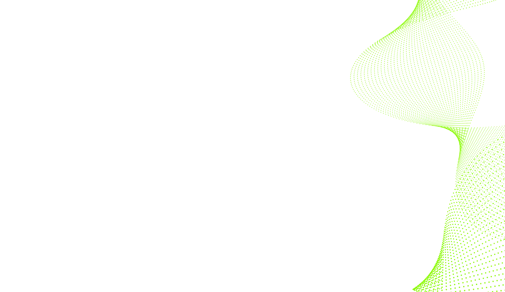 Abstract green wave-line pattern decoration on a white background.