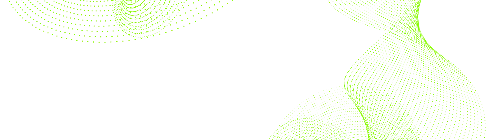 Abstract green wave-line pattern decoration on a white background.
