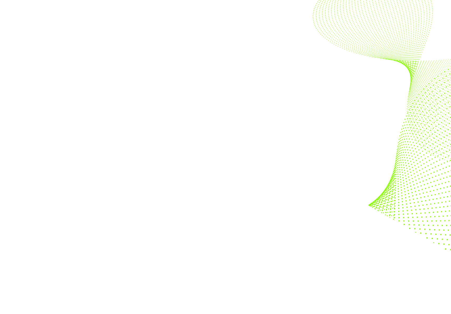 Abstract green wave-line pattern decoration on a white background.