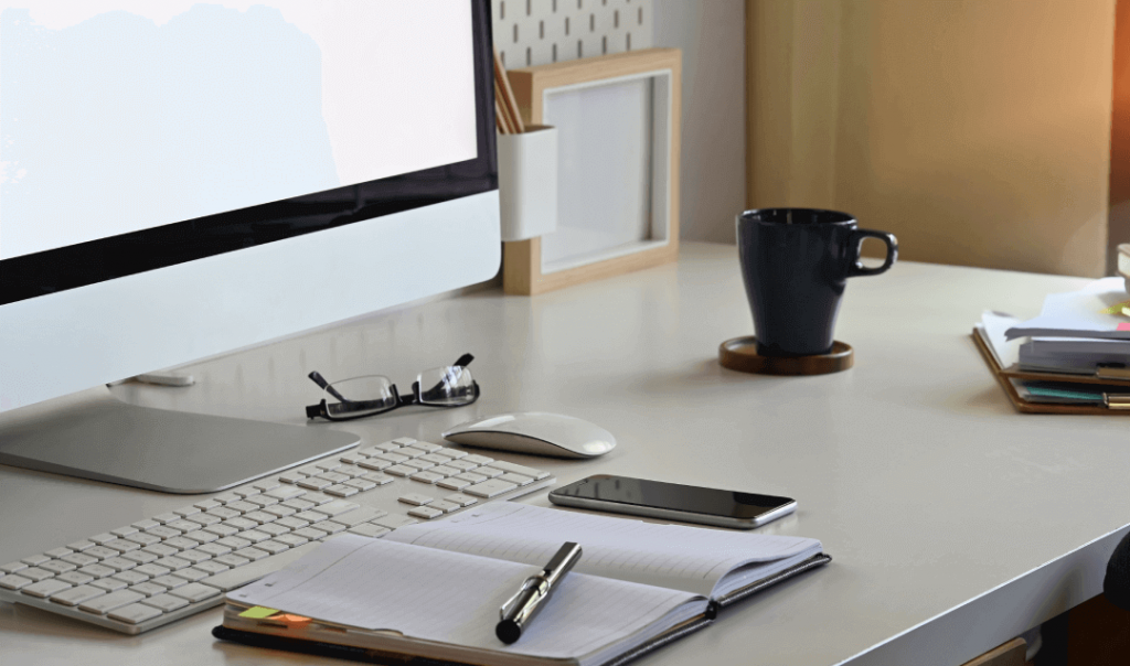 office desk cleaning