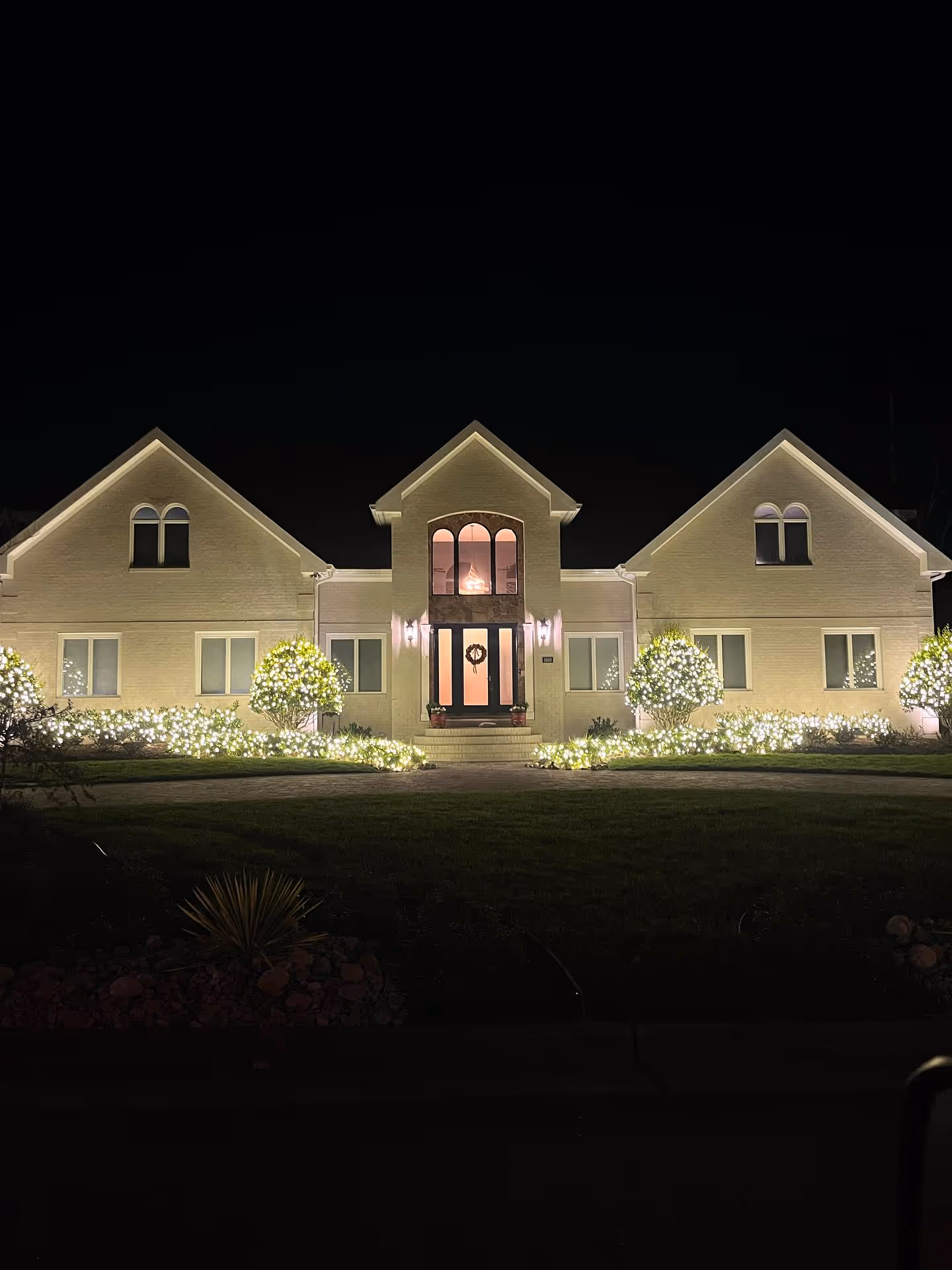 House with white lights