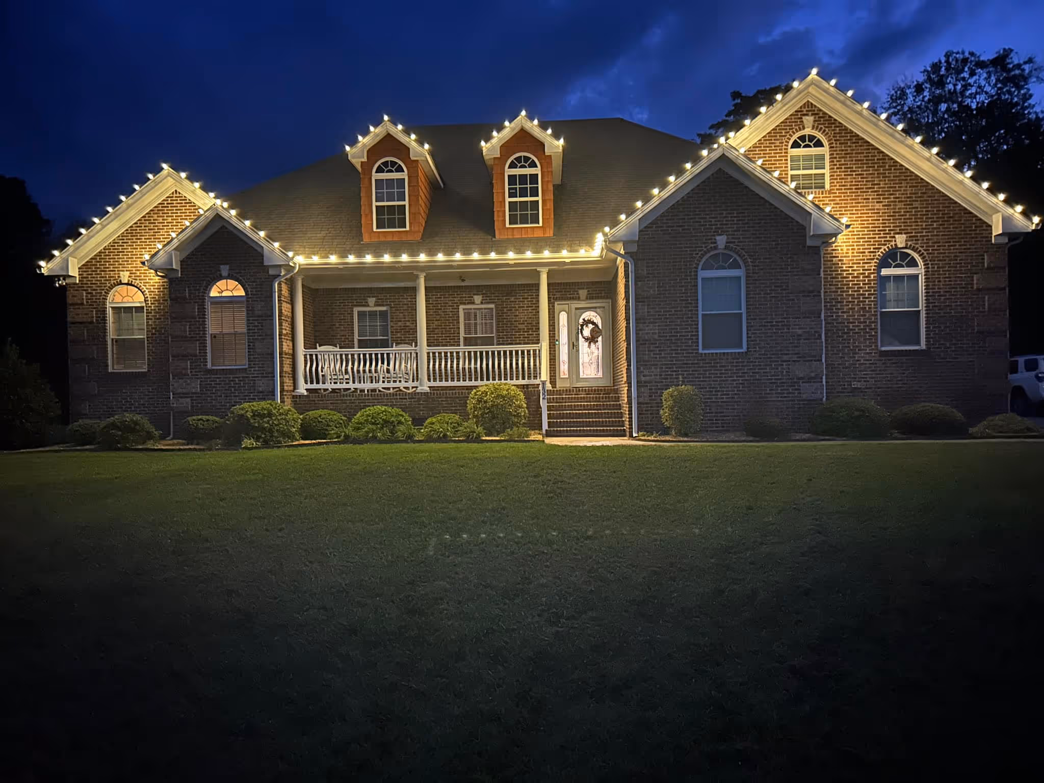 marble house with lights