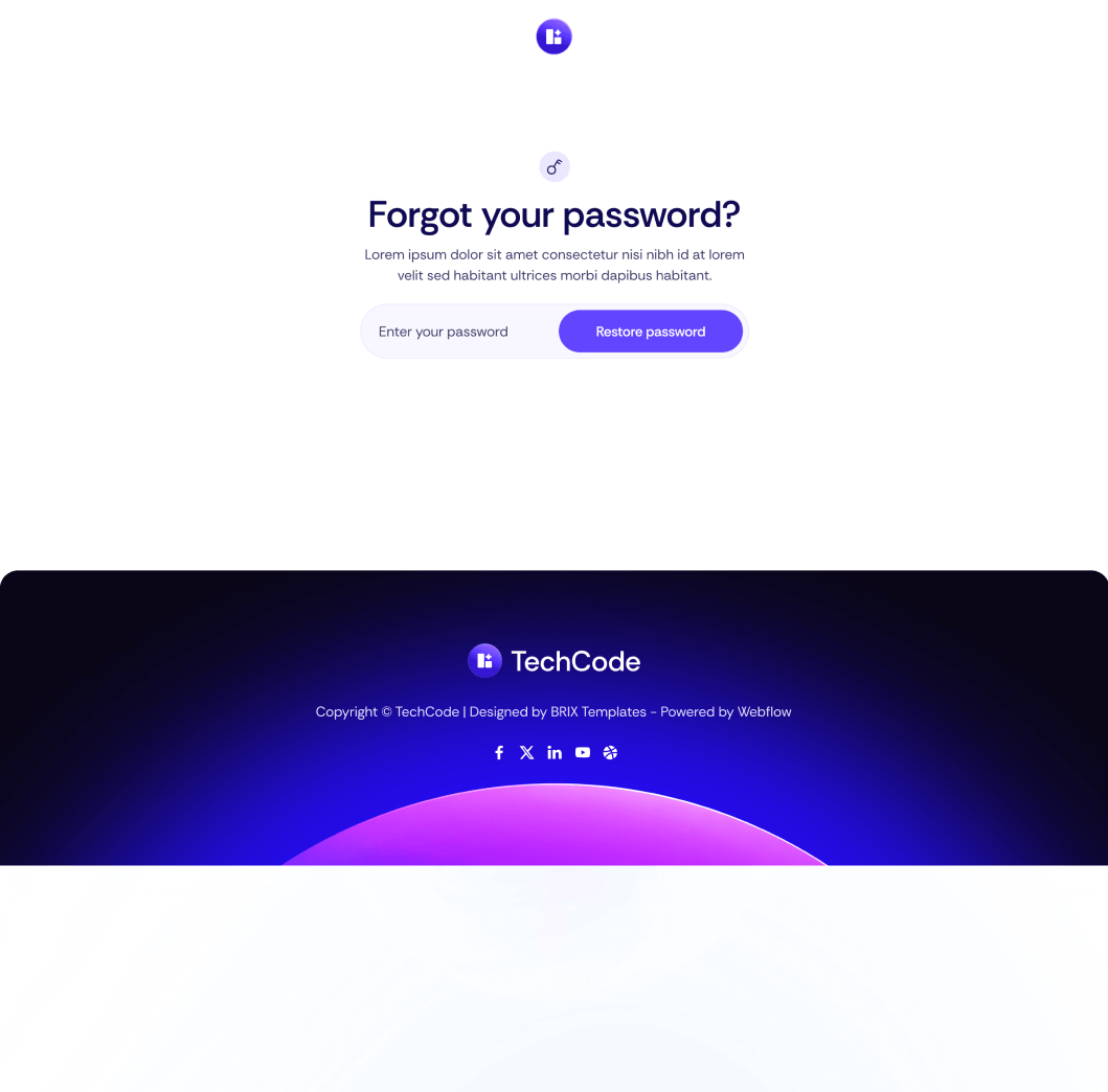 TechCode - Forgot Password Utility Page - Saasfy SaaS Webflow Template | Brix Template