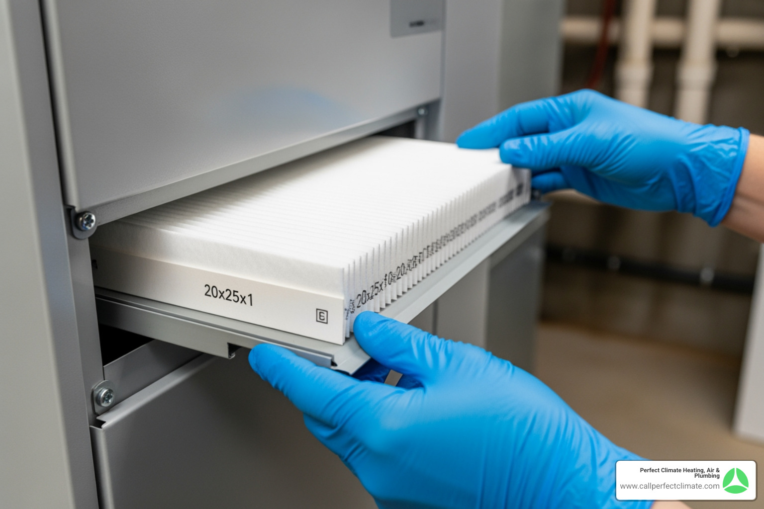 homeowner easily sliding a clean new air filter into their furnace - heating maintenance in poseyville in homeowner easily sliding a clean new air filter into their furnace - heating maintenance in poseyville in