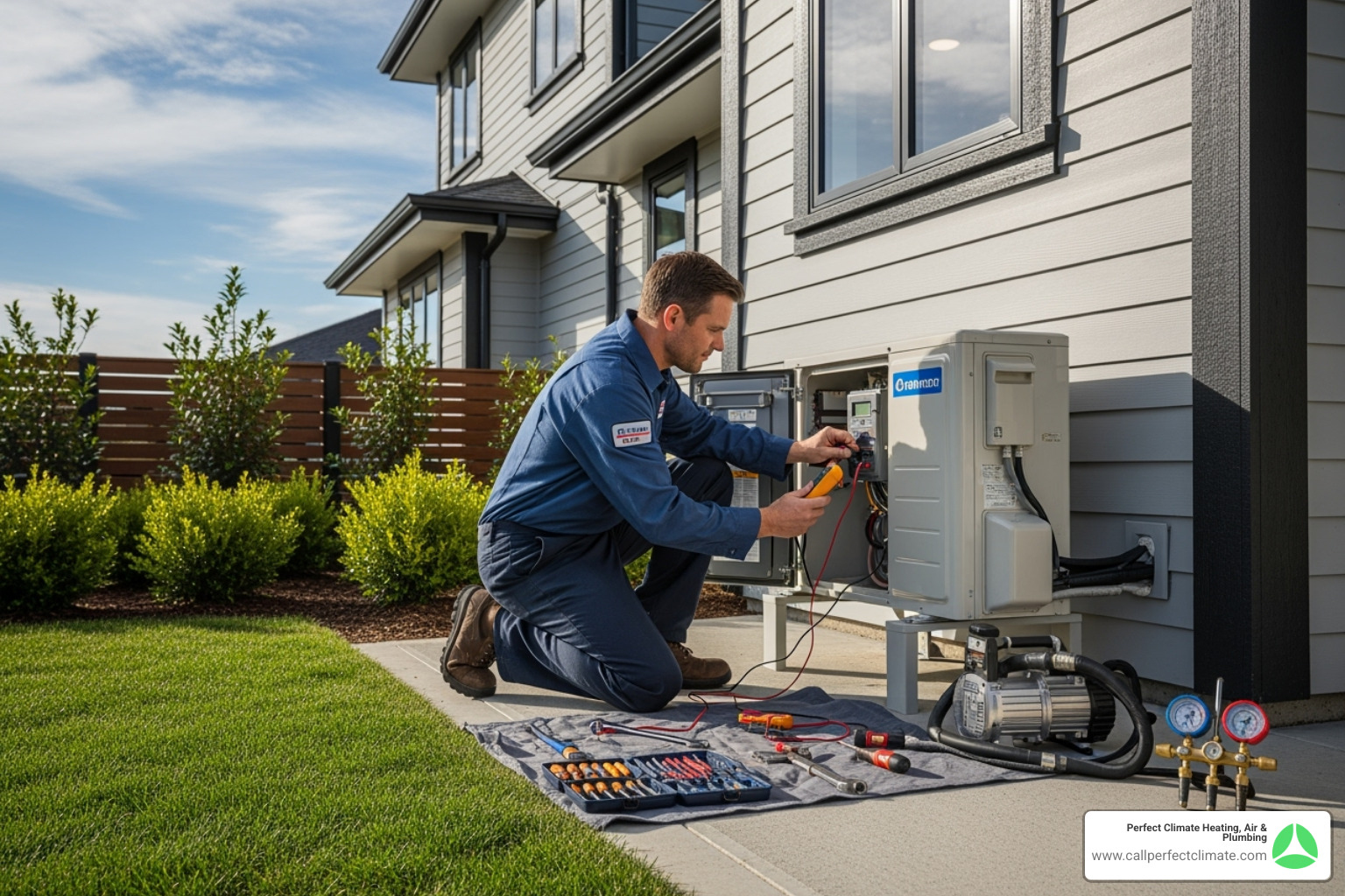 HVAC technician servicing outdoor mini split unit - mini split common problems