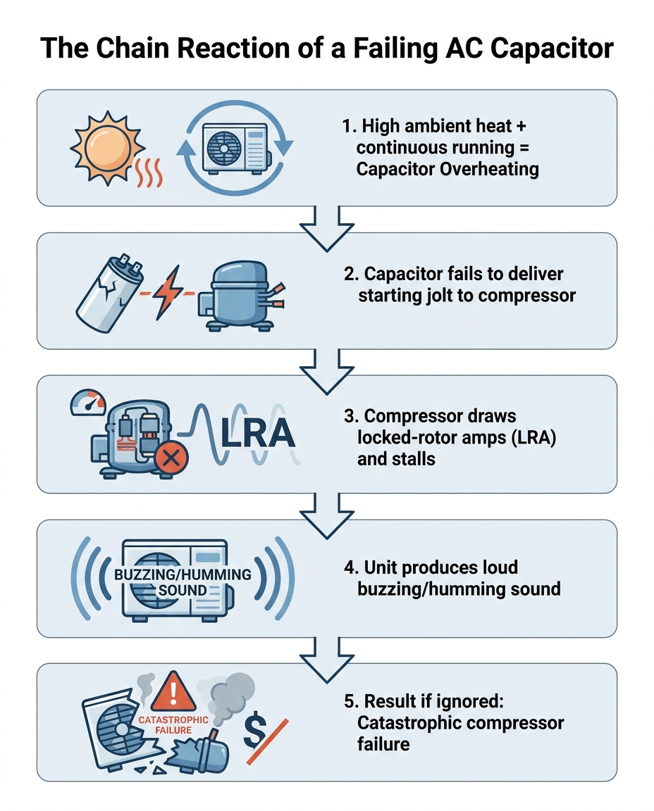 The Chain Reaction of a Failing AC Capacitor