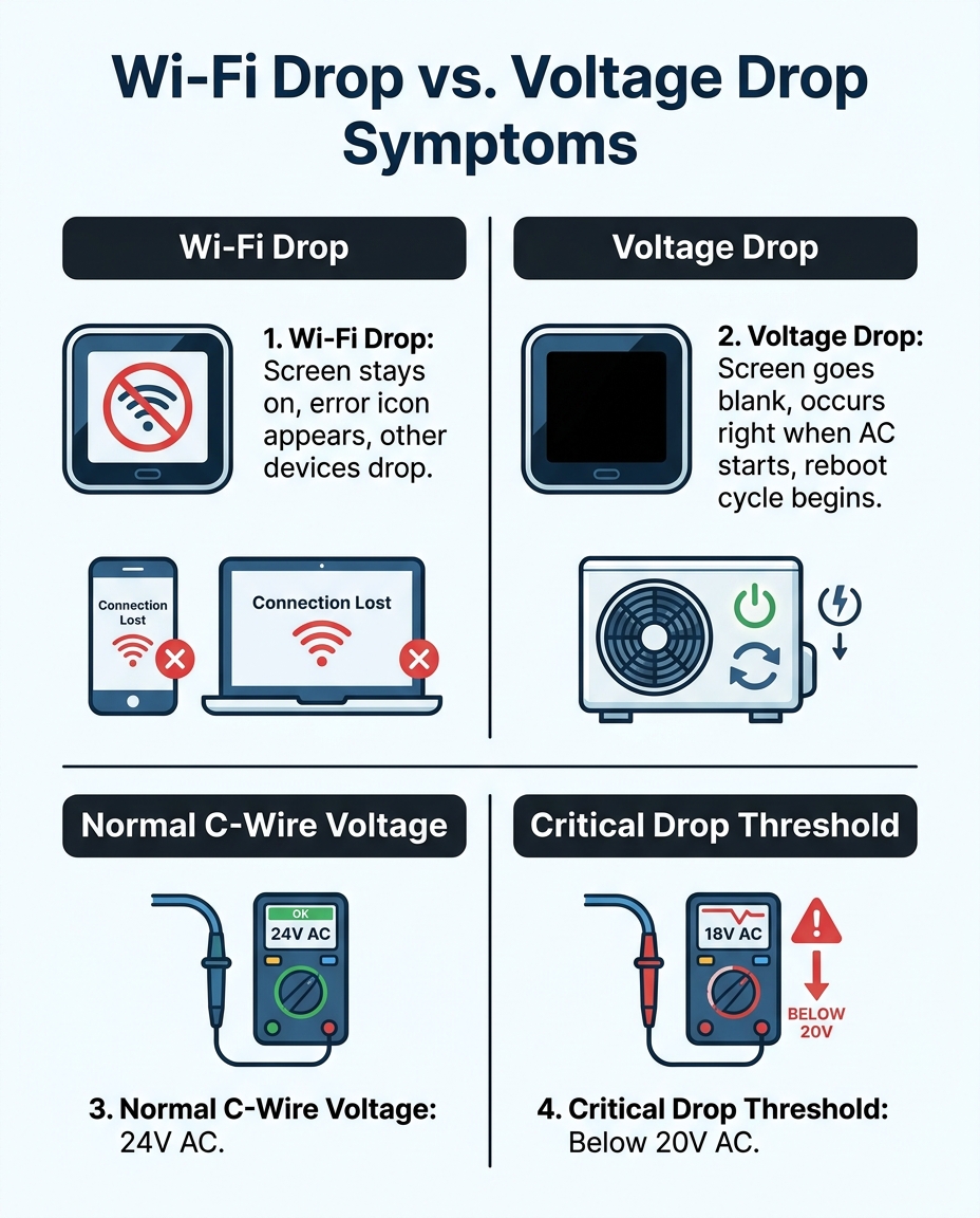 Wi-Fi Drop vs. Voltage Drop Symptoms