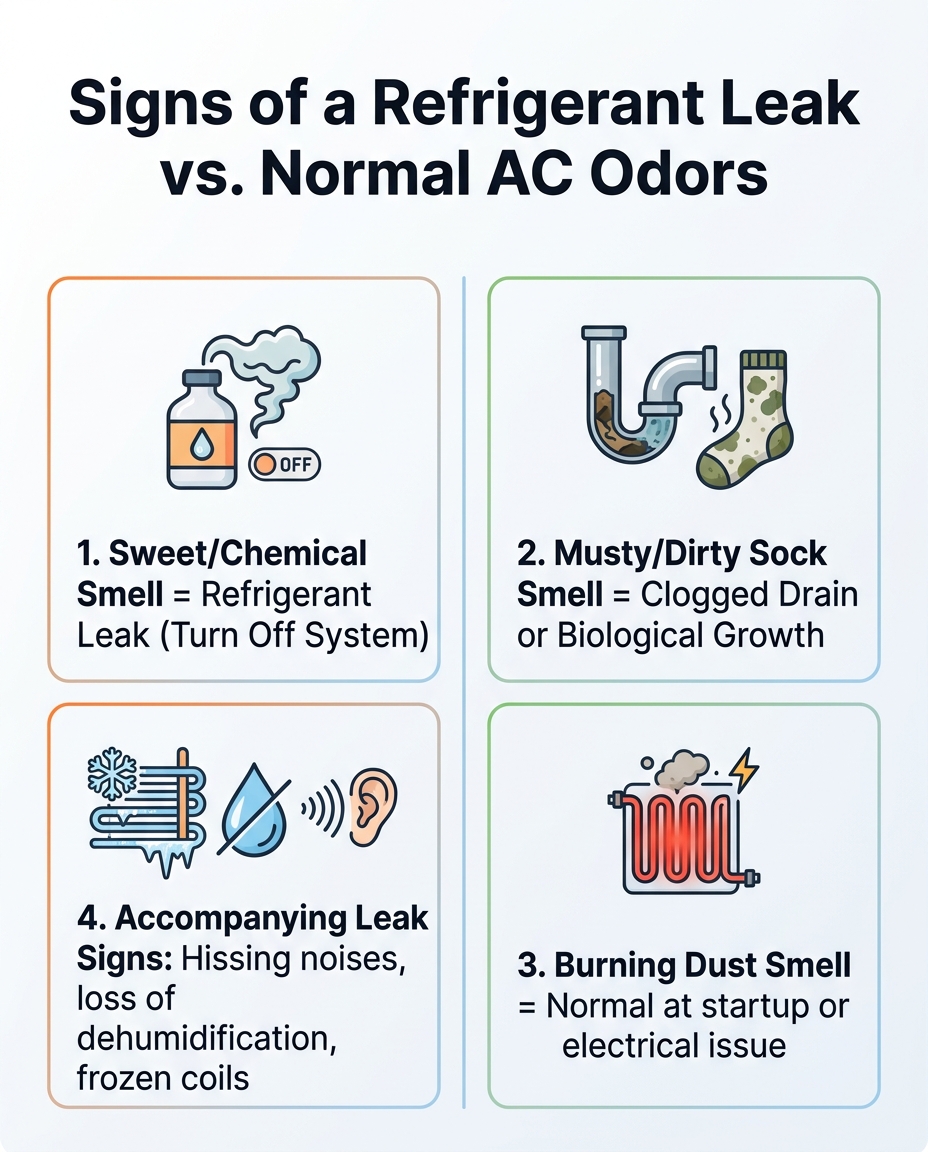 Signs of a Refrigerant Leak vs. Normal AC Odors
