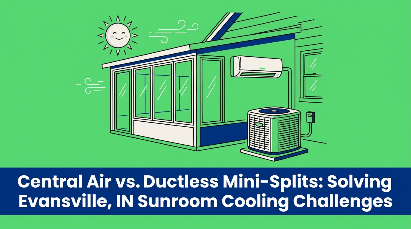 Central Air vs. Ductless Mini-Splits for Evansville Sunroom Additions
