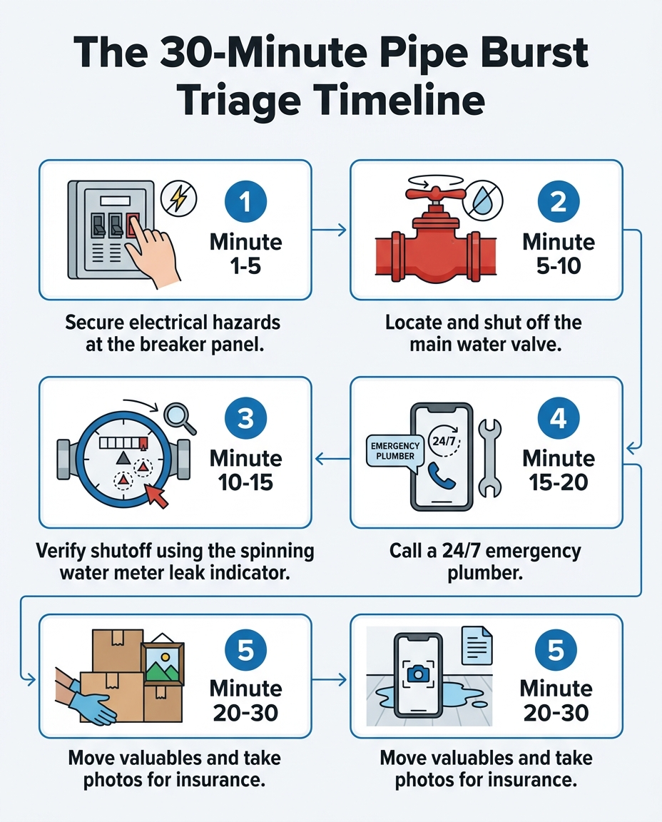 The 30-Minute Pipe Burst Triage Timeline