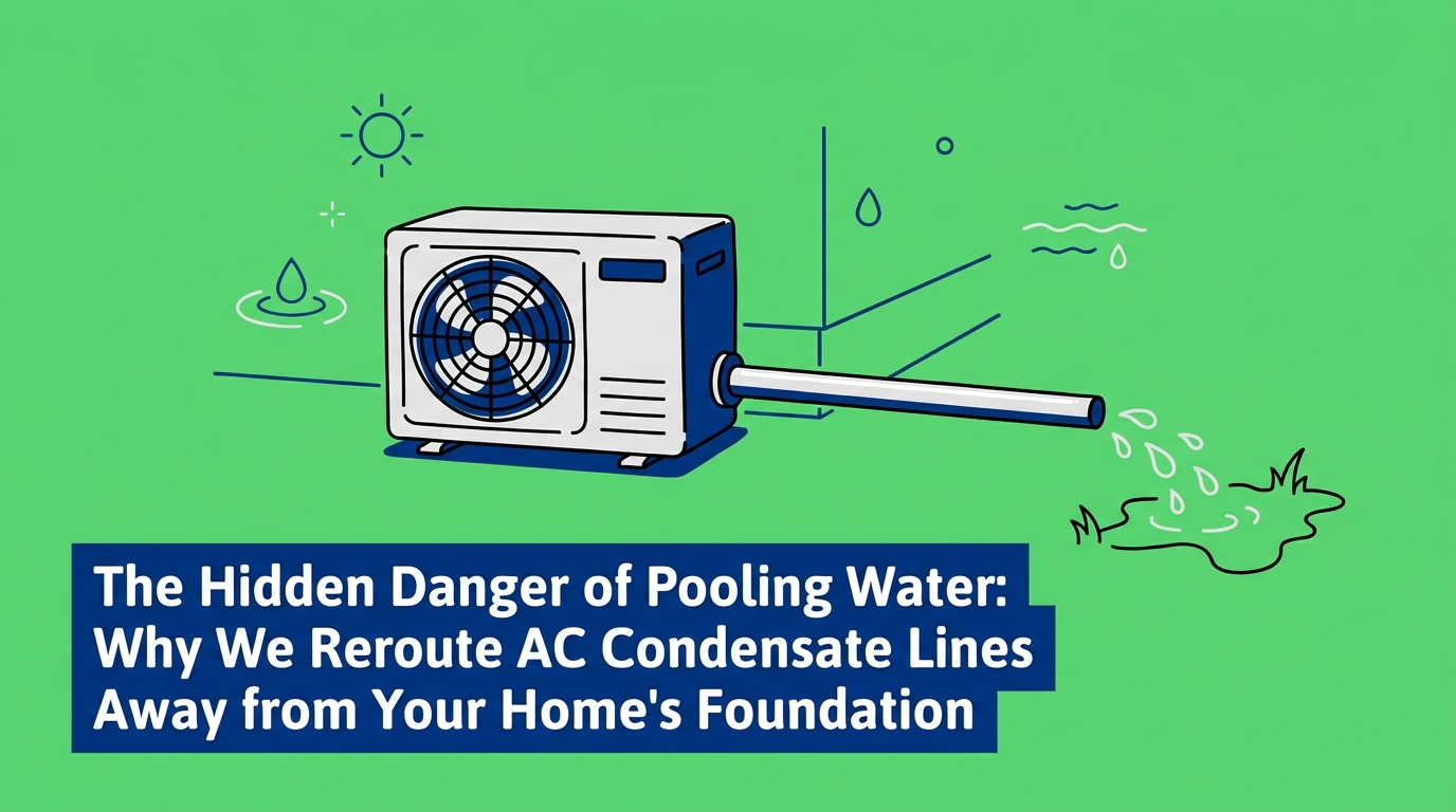 Why We Reroute AC Condensate Lines Away from Your Home's Foundation