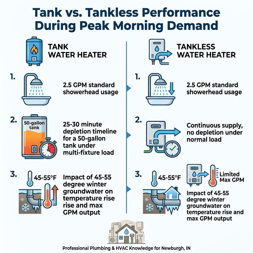 Tank vs. Tankless Performance During Peak Morning Demand