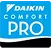 Daikin Comfort Pro logo representing heating and cooling solutions.
