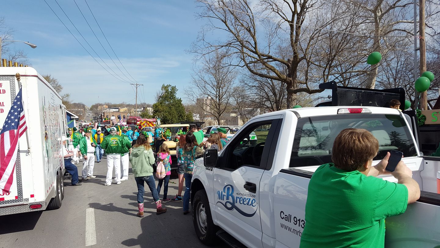 Team member and service van