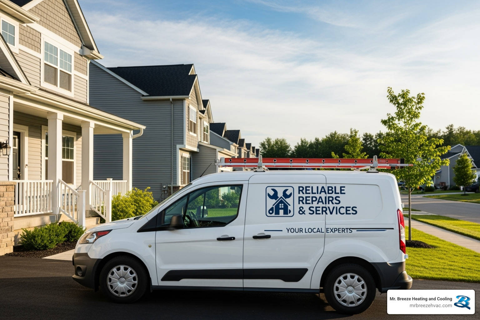 A service van with a local company logo - 24 hour ac repair leavenworth ks