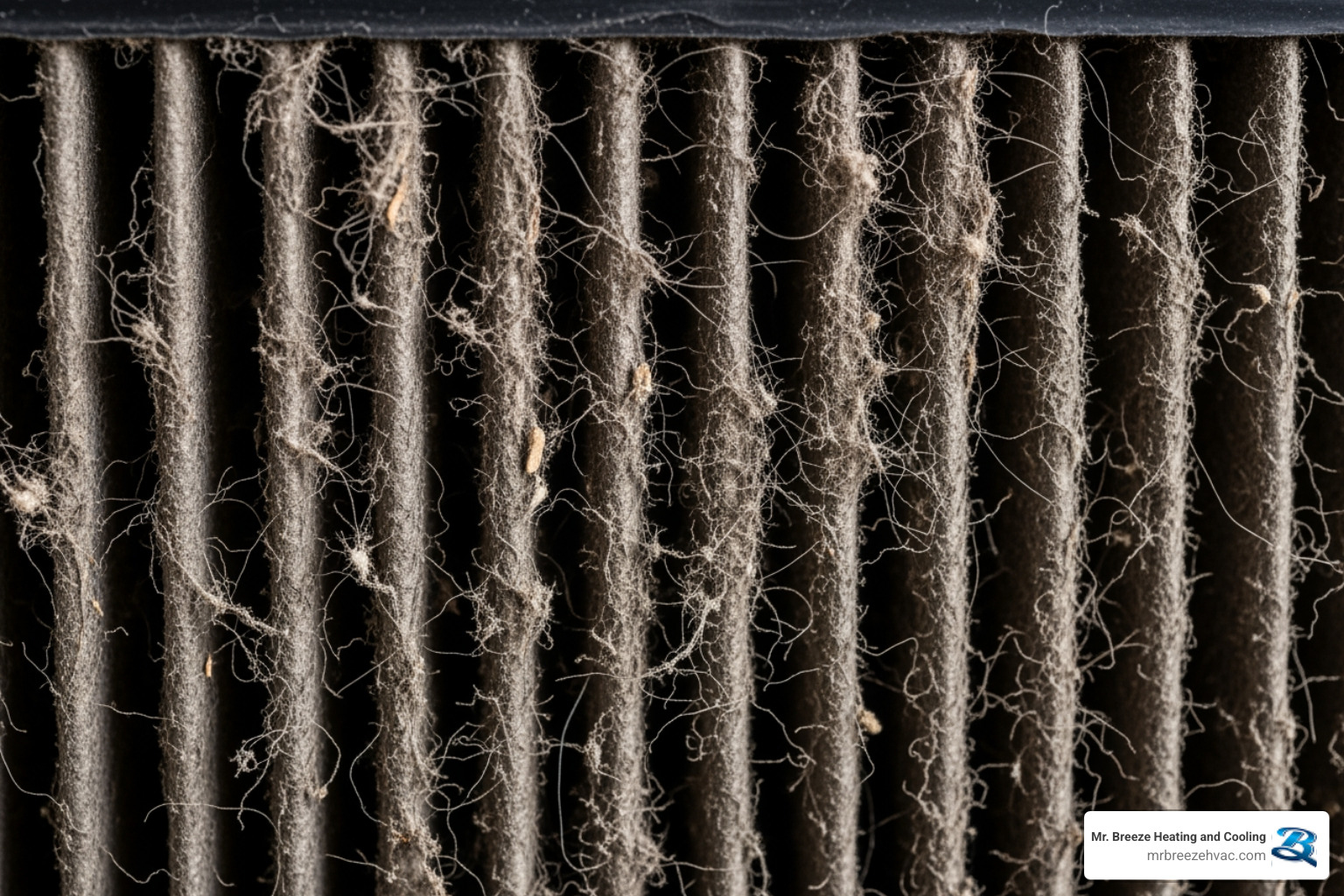 heavily clogged and dirty furnace air filter - emergency heating repair in leawood, ks