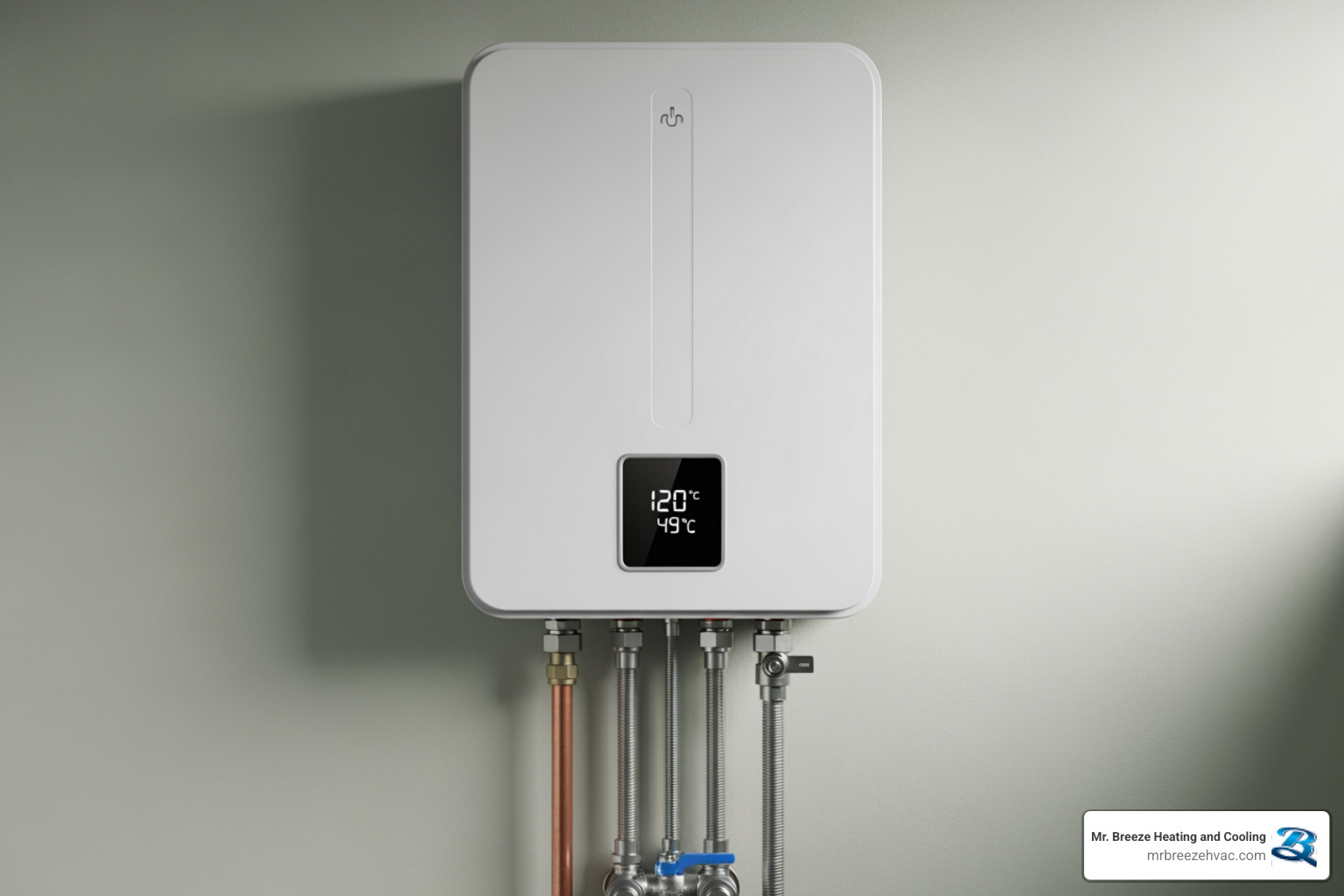compact tankless water heater mounted on a wall - best water heater company in basehor, ks