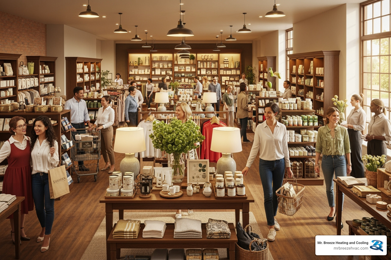 A busy, comfortable retail store with happy customers - affordable commercial hvac repair in basehor, ks A busy, comfortable retail store with happy customers - affordable commercial hvac repair in basehor, ks