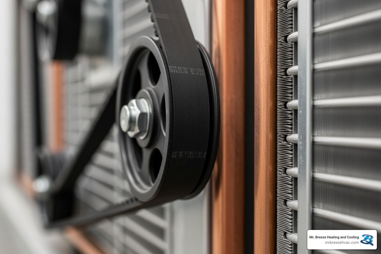 A close-up on an HVAC component like a fan belt or coil - affordable commercial hvac repair in basehor, ks A close-up on an HVAC component like a fan belt or coil - affordable commercial hvac repair in basehor, ks