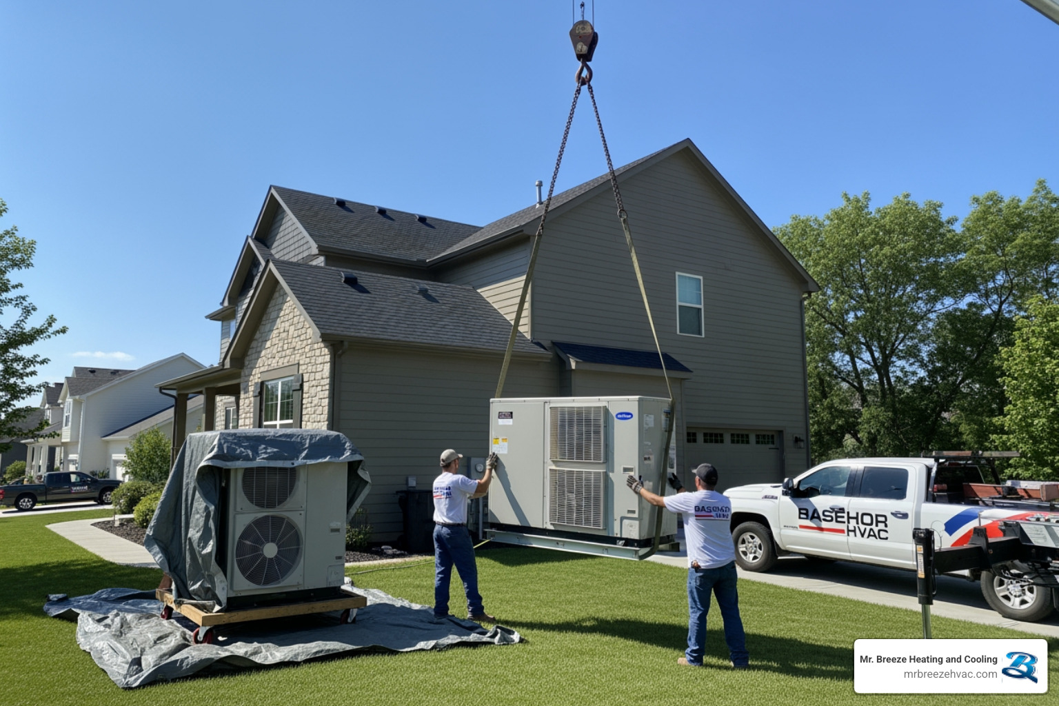 illustration of the difference between a ducted central heat pump and a ductless mini-split unit - heat pump replacement in basehor, ks