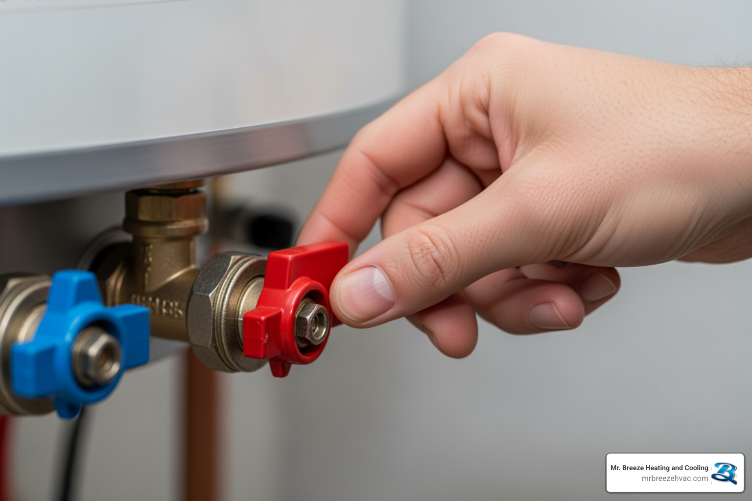 hand turning water heater shut-off valve - emergency water heater repair in overland park, ks hand turning water heater shut-off valve - emergency water heater repair in overland park, ks