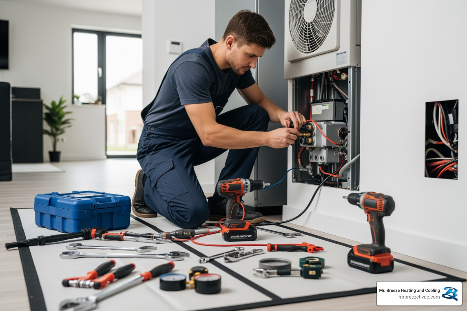 clean and organized HVAC installation site - heat pump system replacement in lenexa, ks clean and organized HVAC installation site - heat pump system replacement in lenexa, ks