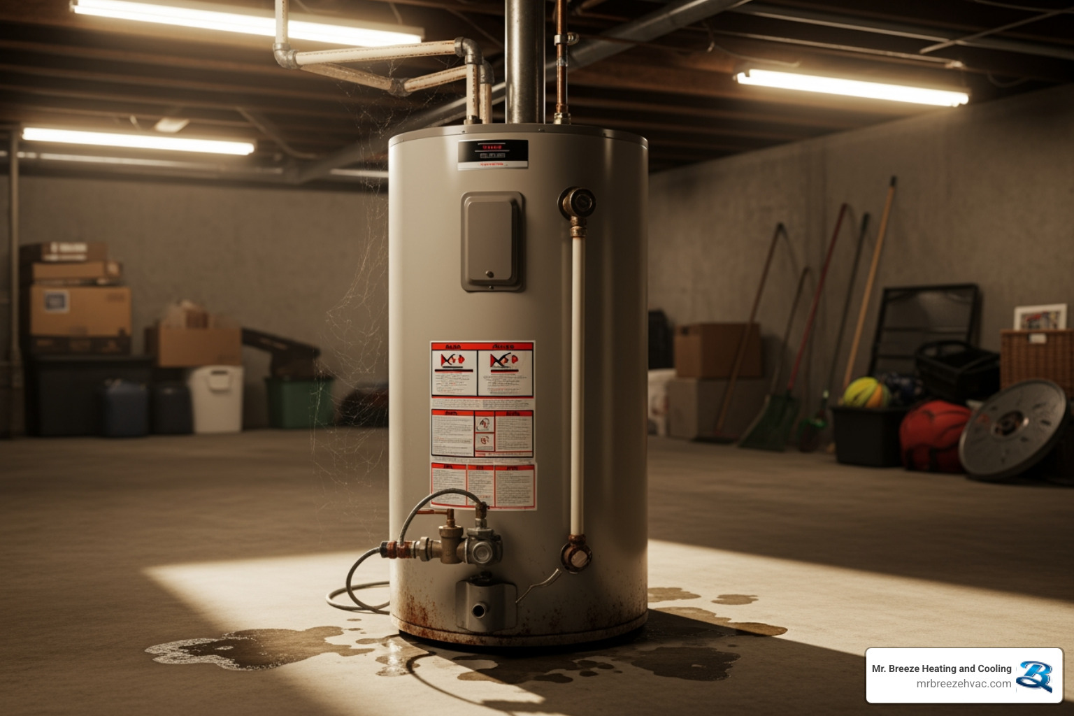 Infographic showing 5 key warning signs your water heater is failing: inconsistent water temperature, visible leaks or puddles at the base, rusty or discolored water, strange banging or rumbling noises, and a unit age over 10-15 years - best water heater company in lenexa, ks Infographic showing 5 key warning signs your water heater is failing: inconsistent water temperature, visible leaks or puddles at the base, rusty or discolored water, strange banging or rumbling noises, and a unit age over 10-15 years - best water heater company in lenexa, ks