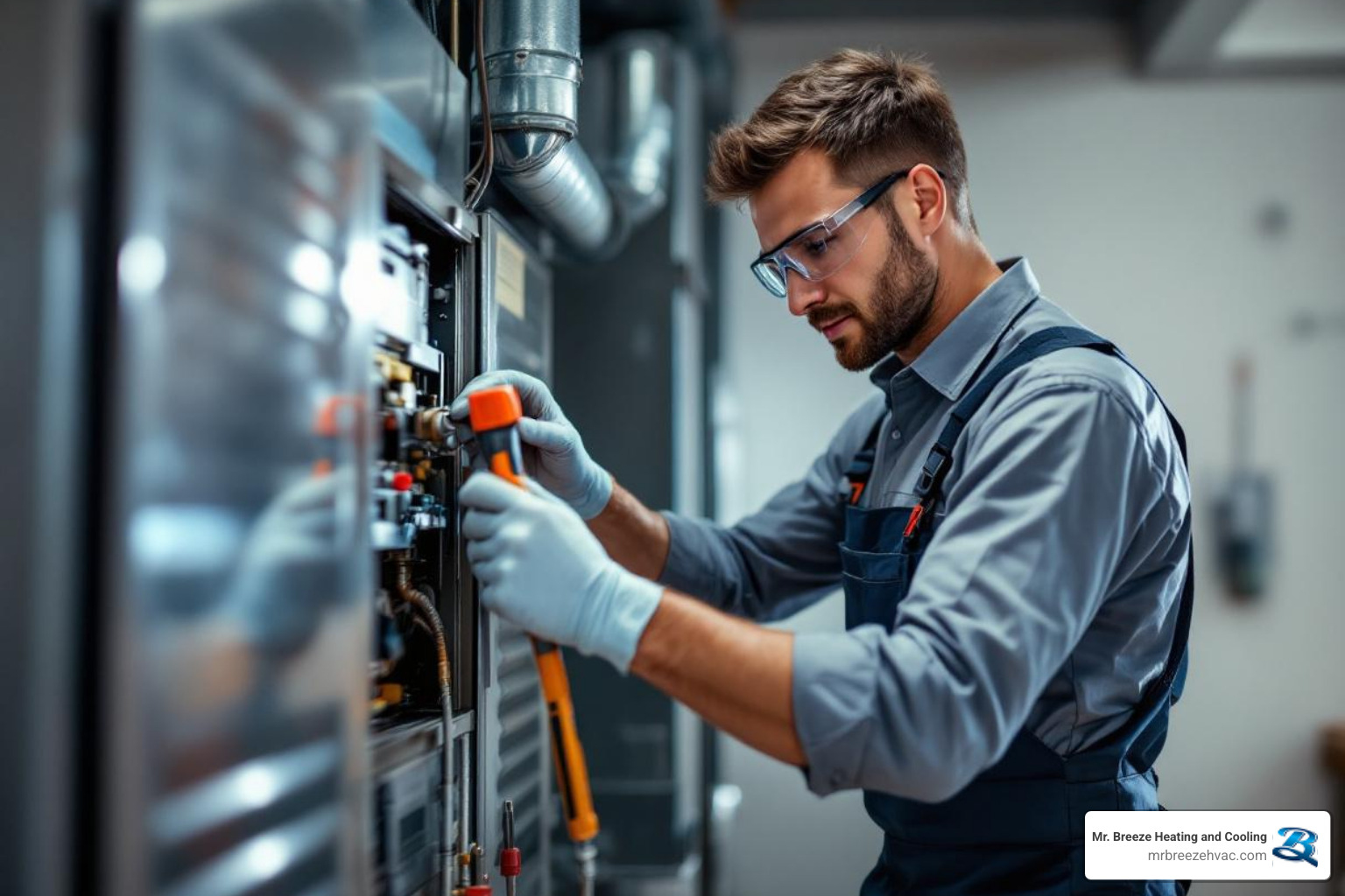 Infographic showing the annual heating maintenance cycle: Fall inspection and tune-up before winter, winter monitoring for issues, spring filter changes and system rest period, summer preparation planning, leading back to fall maintenance - heating maintenance piper ks