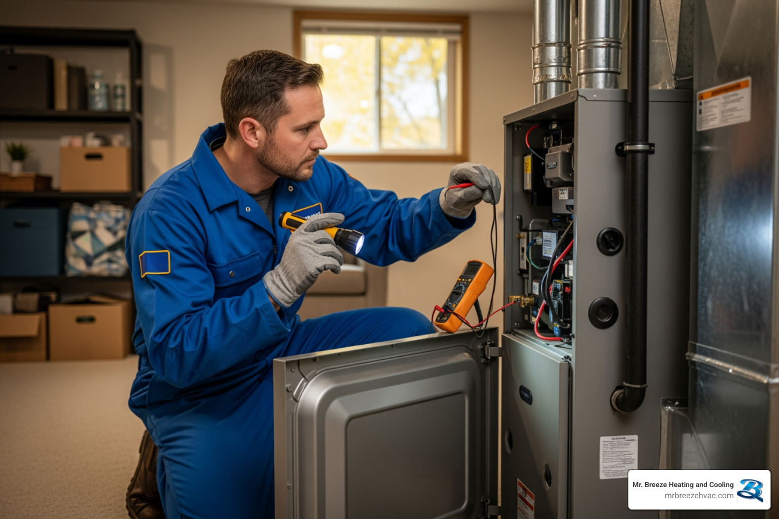 comfortable family living room in winter - heating maintenance bonner springs ks