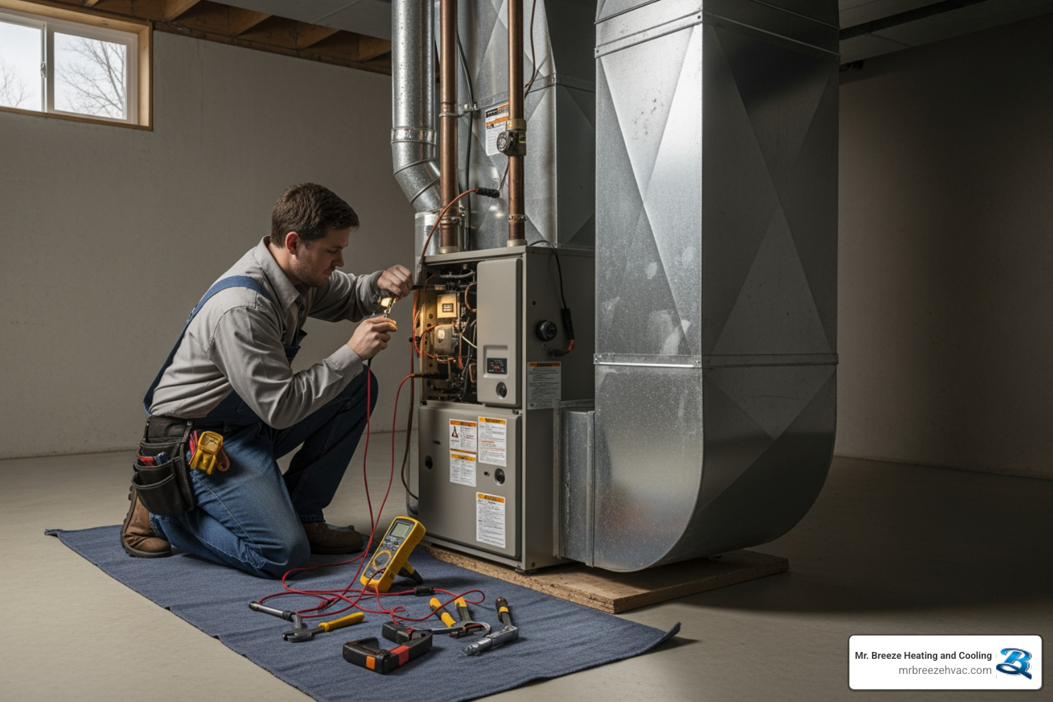 Kansas home with furnace during winter - furnace repair lansing ks