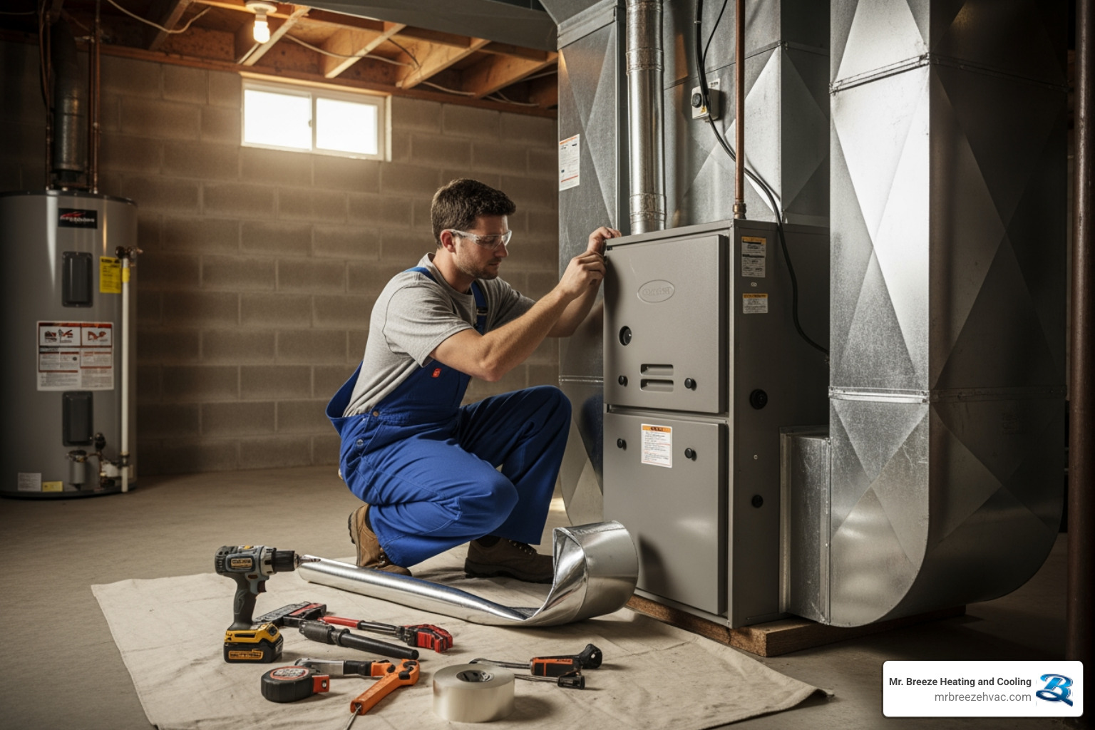 infographic showing five warning signs you need a new furnace including age over 15 years rising energy bills frequent repairs uneven heating and unusual sounds or odors with icons for each category - furnace installation shawnee ks