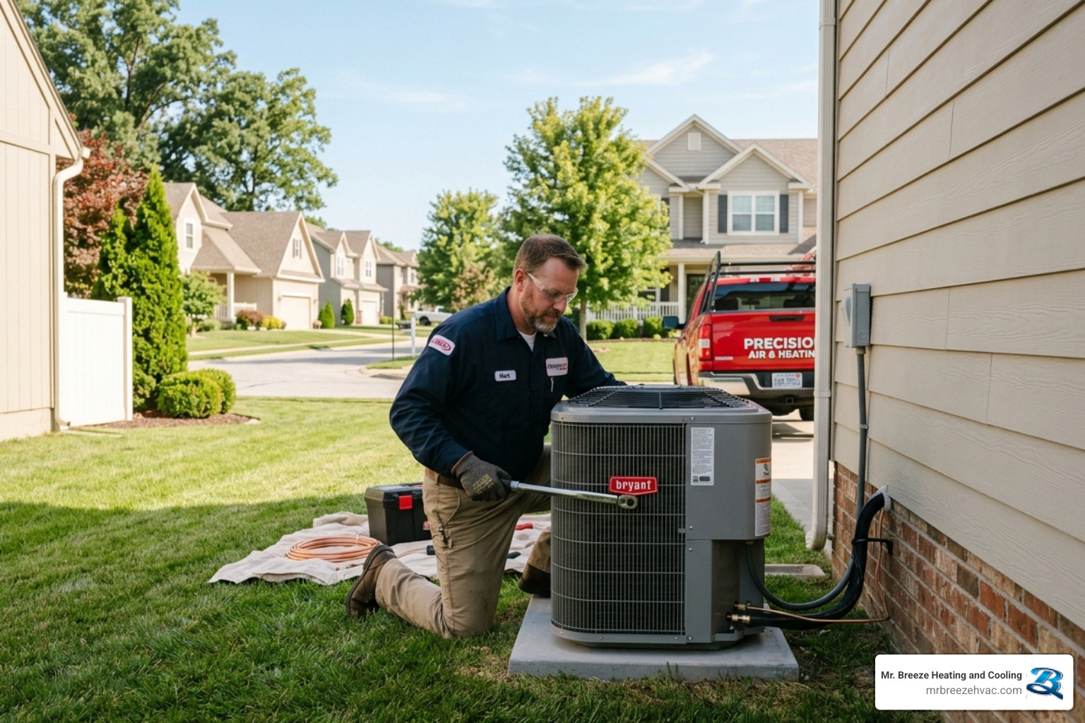 AC installation at a Bonner Springs KS home with modern outdoor condenser unit - ac installation bonner springs ks AC installation at a Bonner Springs KS home with modern outdoor condenser unit - ac installation bonner springs ks