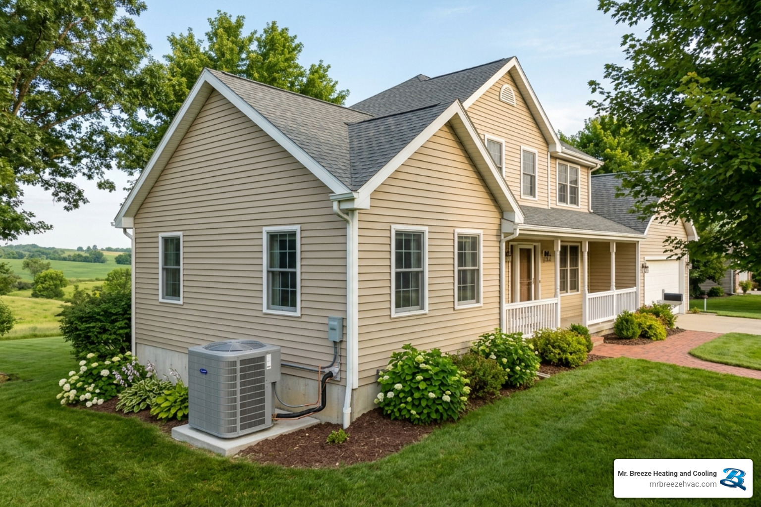 Modern outdoor AC unit installed at a residence in Leavenworth KS - getting the right size hvac for the leavenworth area Modern outdoor AC unit installed at a residence in Leavenworth KS - getting the right size hvac for the leavenworth area