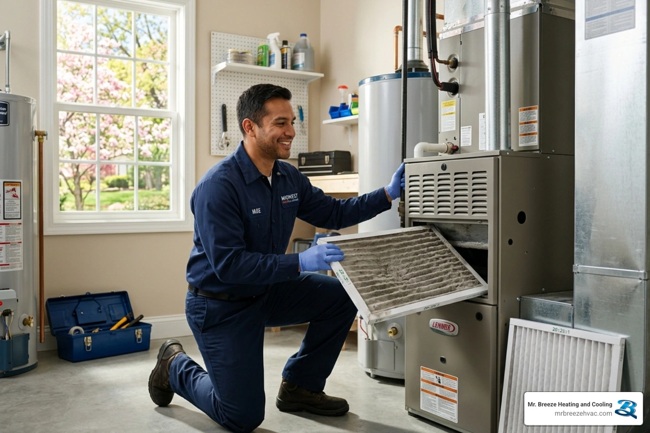 dirty air filter being removed from HVAC unit during spring - spring air filter replacement guide dirty air filter being removed from HVAC unit during spring - spring air filter replacement guide