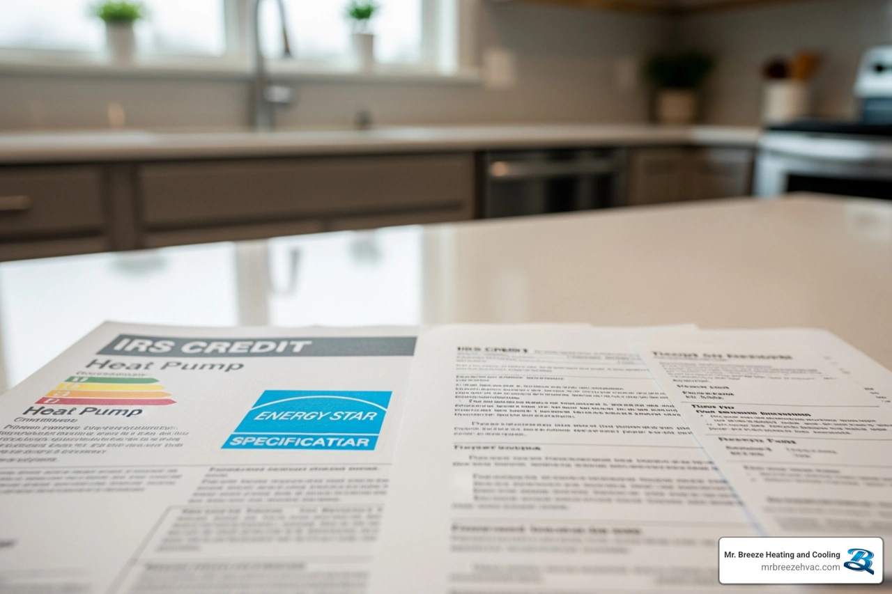 heat pump efficiency label and tax credit paperwork