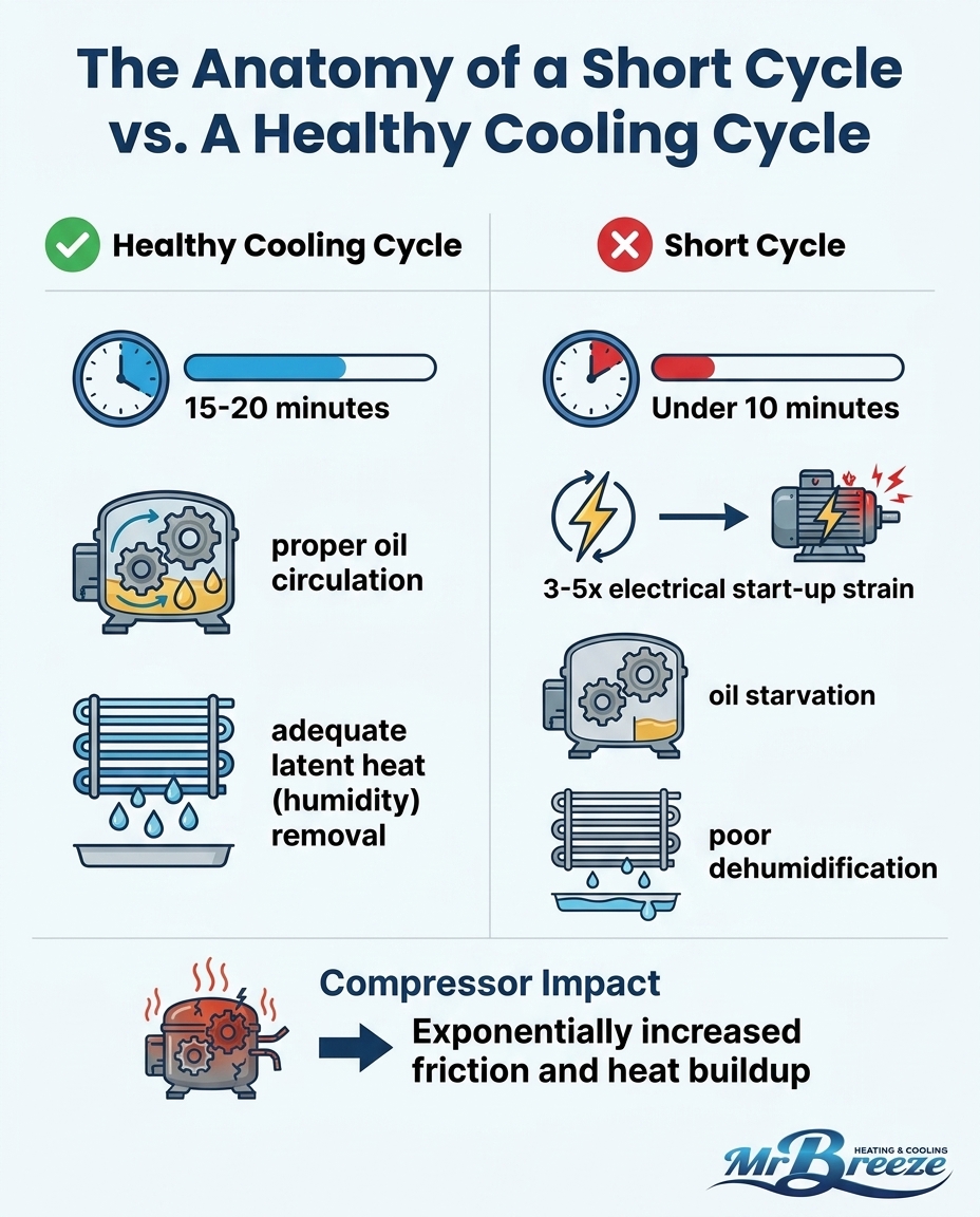 The Anatomy of a Short Cycle vs. A Healthy Cooling Cycle