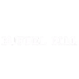 Weißer Schriftzug 'BUFFEL BILL' auf schwarzem Hintergrund.