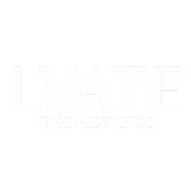 LVATE Gesichtsaesthetik Logo auf schwarzem Hintergrund.