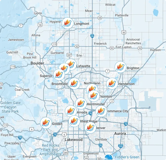 Map of Washington state showing cities around Seattle with red markers